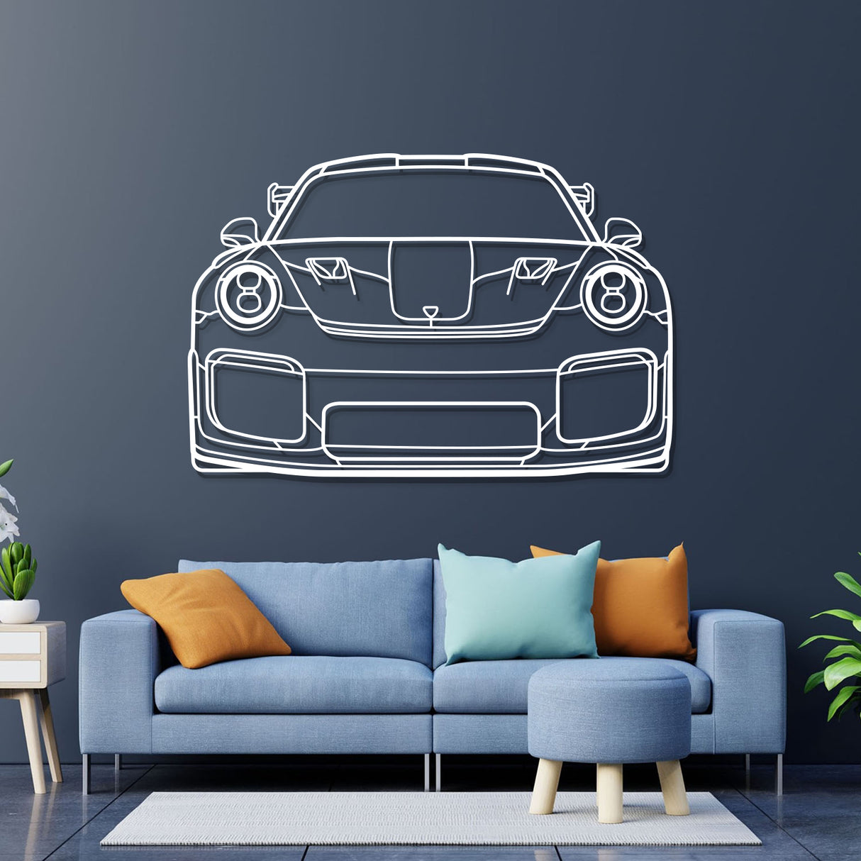 911 GT2 RS Model 991 Front Metal Car Wall Art - NC0848