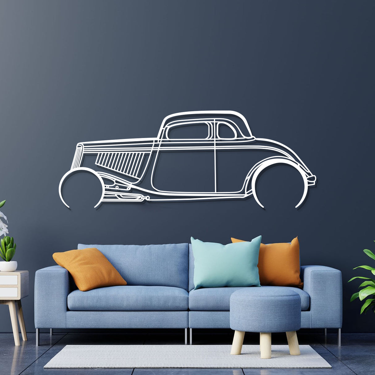 1934 Highboy Detailed Metal Car Wall Art - NC0018