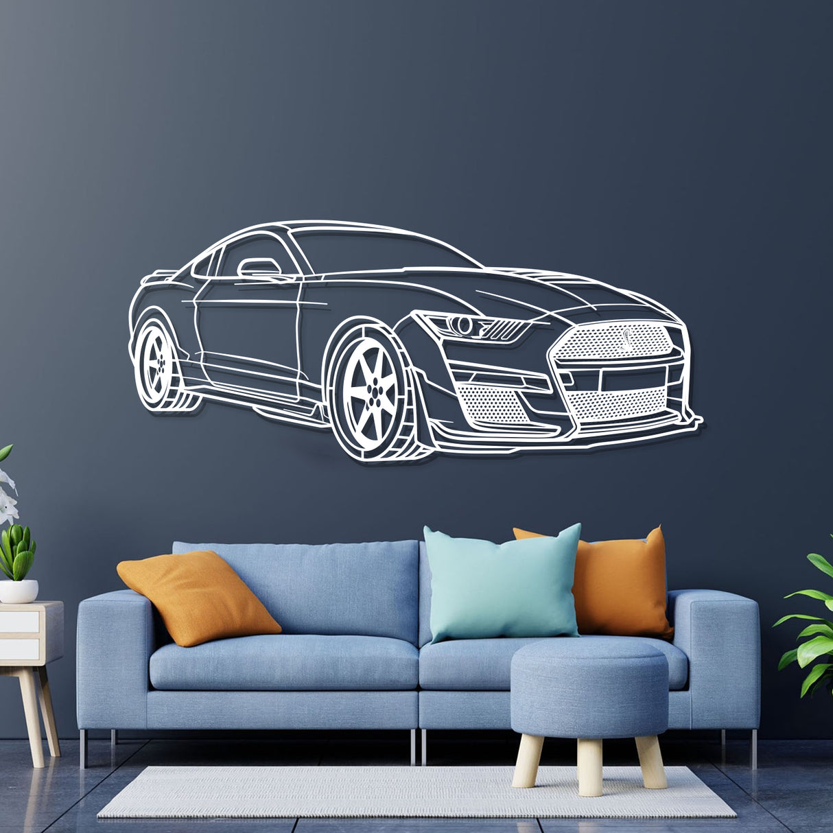 Mustang Shelby GT500 Perspective Metal Car Wall Art - NC0445