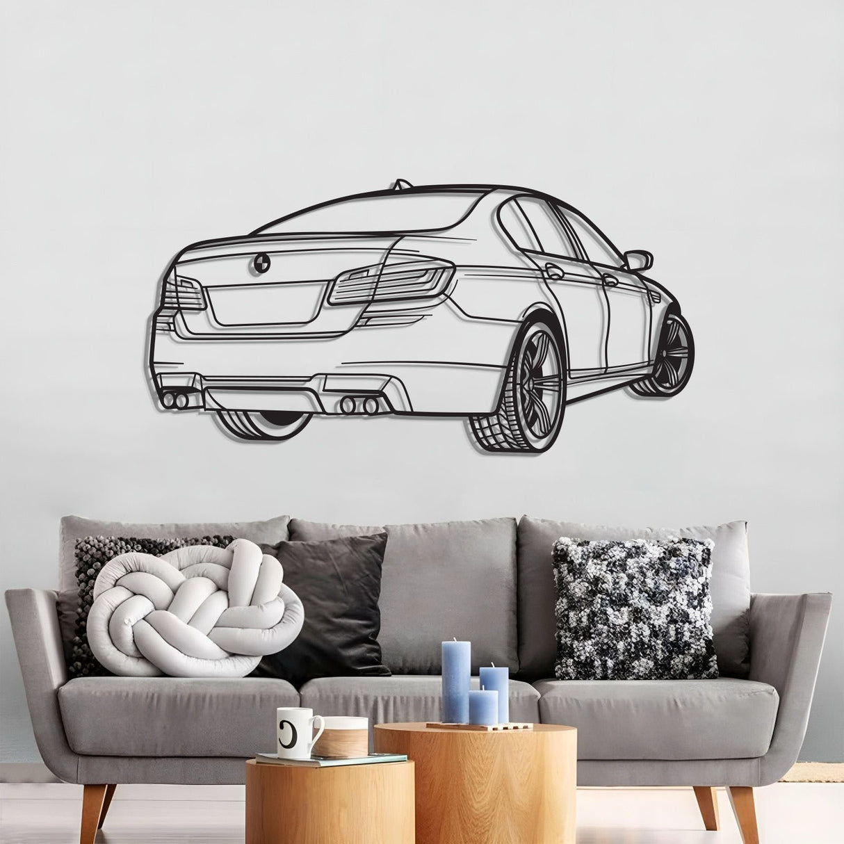 F10 M5 Back Perspective Metal Car Wall Art - NC1301