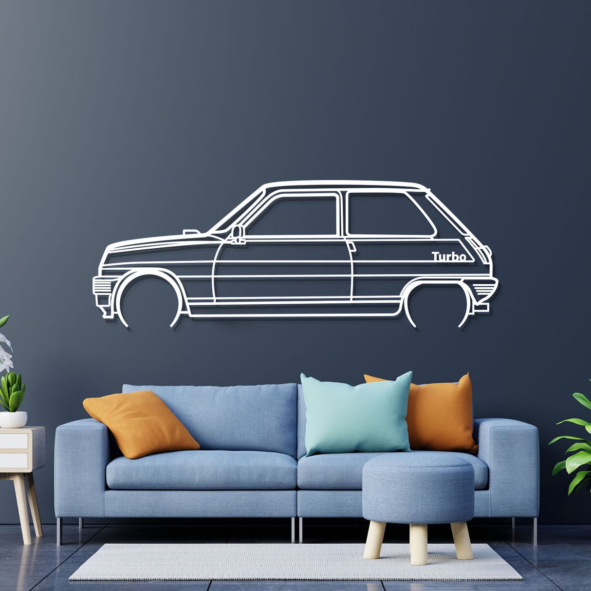 1983 5 Alpine Turbo Detailed Metal Car Wall Art - NC0195