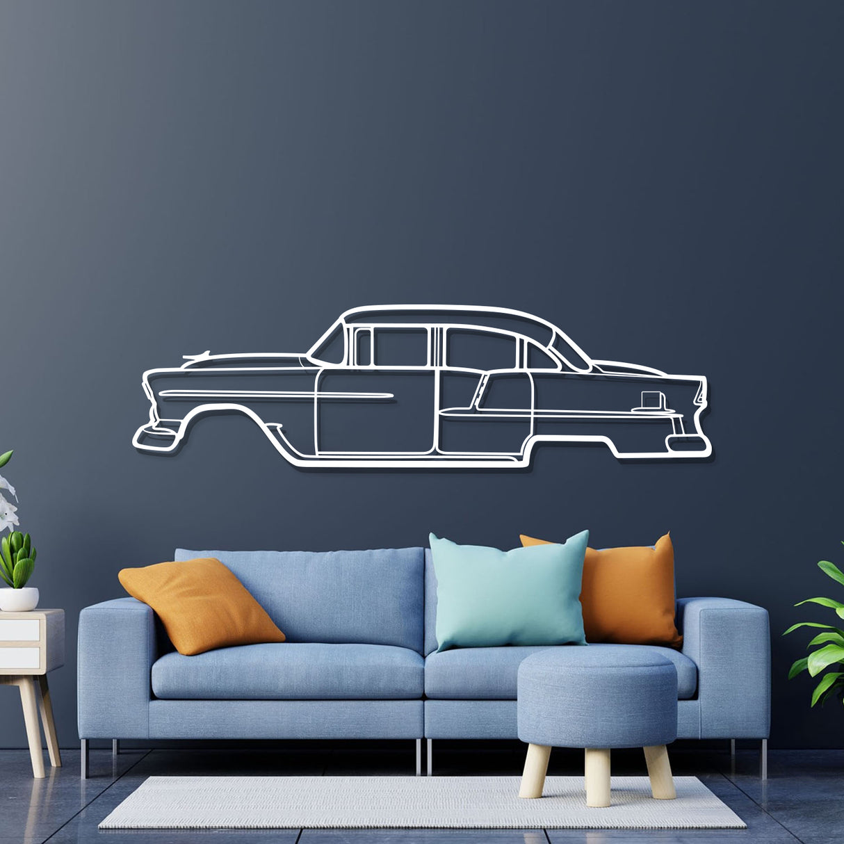 1955 Belair Metal Car Wall Art - NC0037