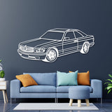 1989 W126 SEC Perspective Metal Car Wall Art - NC0452