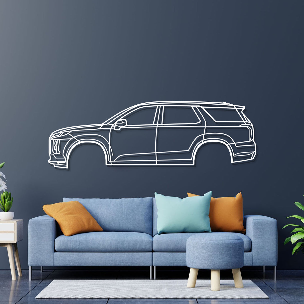 2020 Palisade 1st Gen (LX2) Metal Car Wall Art - NC0717