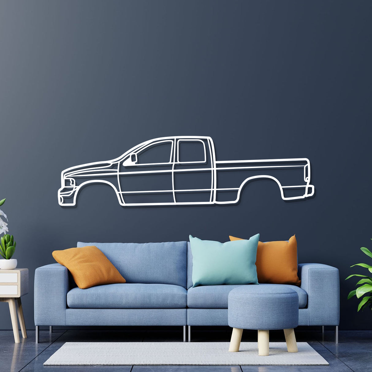 2002 Ram 1500 3rd Gen Metal Car Wall Art - NC0301