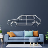 1976 Golf MK1 Detailed Metal Car Wall Art - NC0173