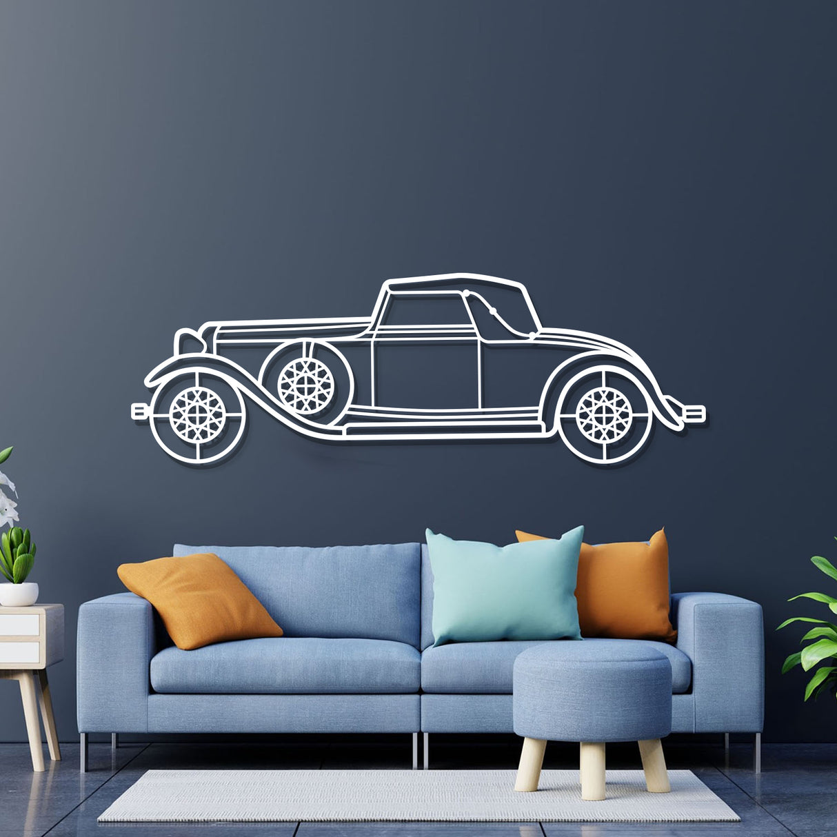 1932 KB LeBaron Convertible Roadster Metal Car Wall Art - NC0016