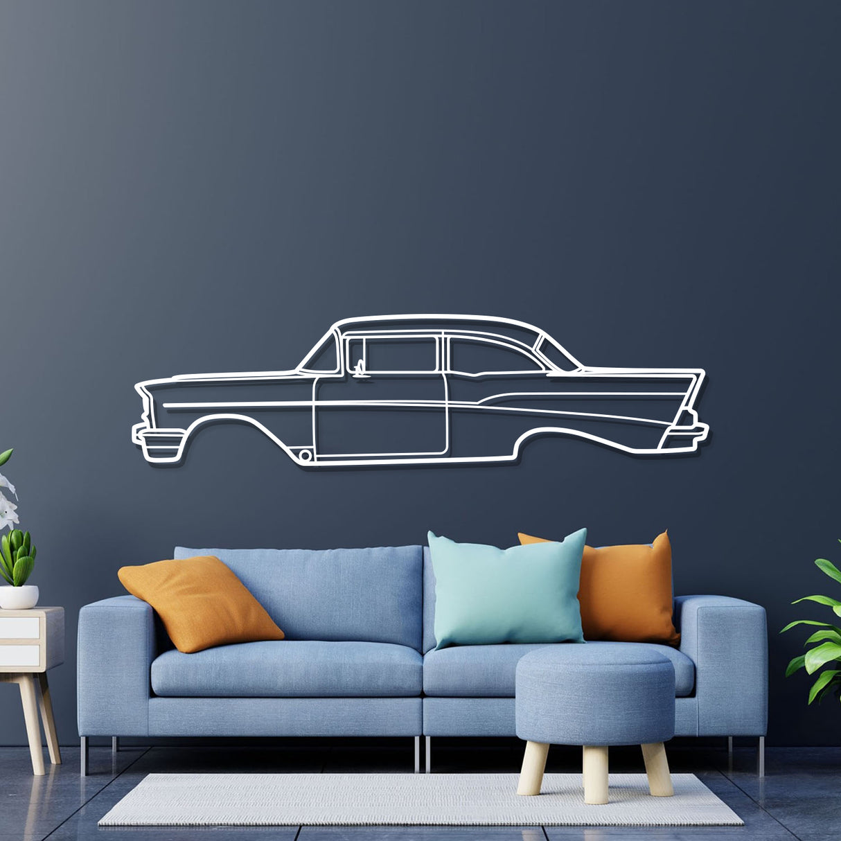 1957 Bel Air Metal Car Wall Art - NC0046