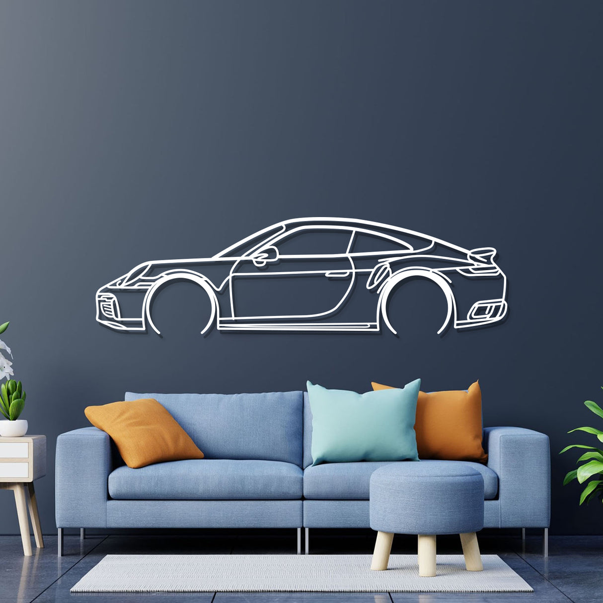 911 Turbo S Model 992 Detailed Metal Car Wall Art - NC0877