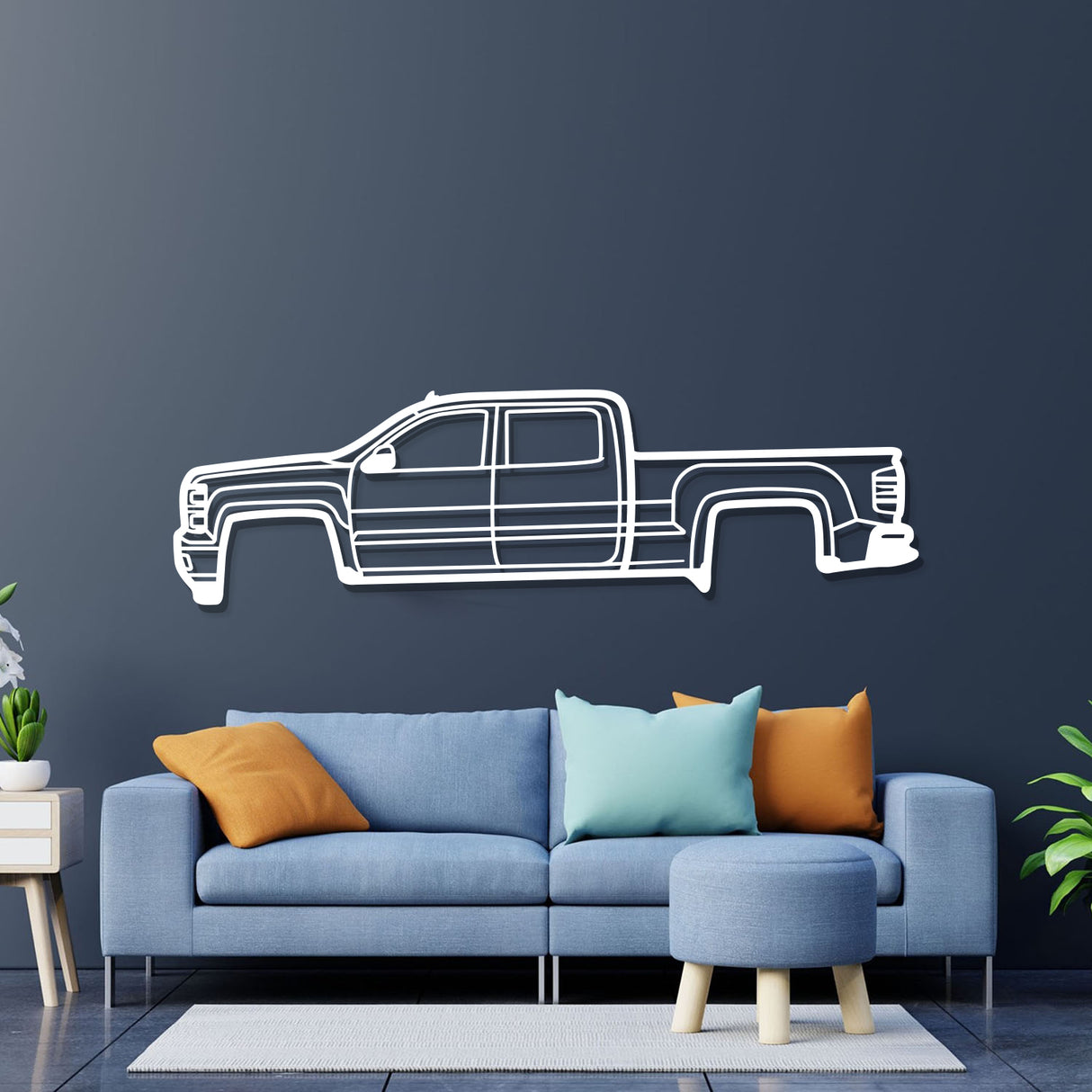 2014 Silverado 1500 3rd Gen Metal Car Wall Art - NC0512