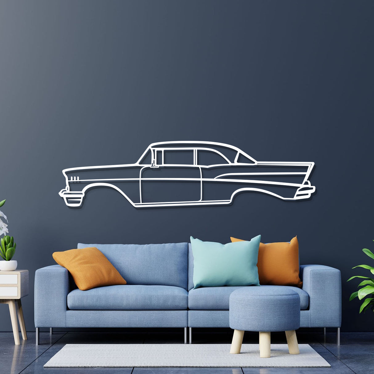 1957 Belair Coupe Metal Car Wall Art - NC0047