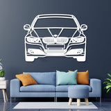 2009 E90 Front View Metal Car Wall Art - NC0386