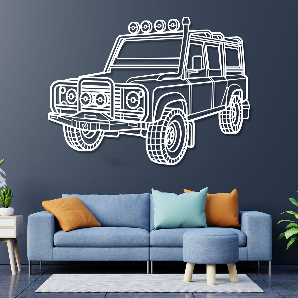 Defender 110 Perspective Metal Car Wall Art - NC0449