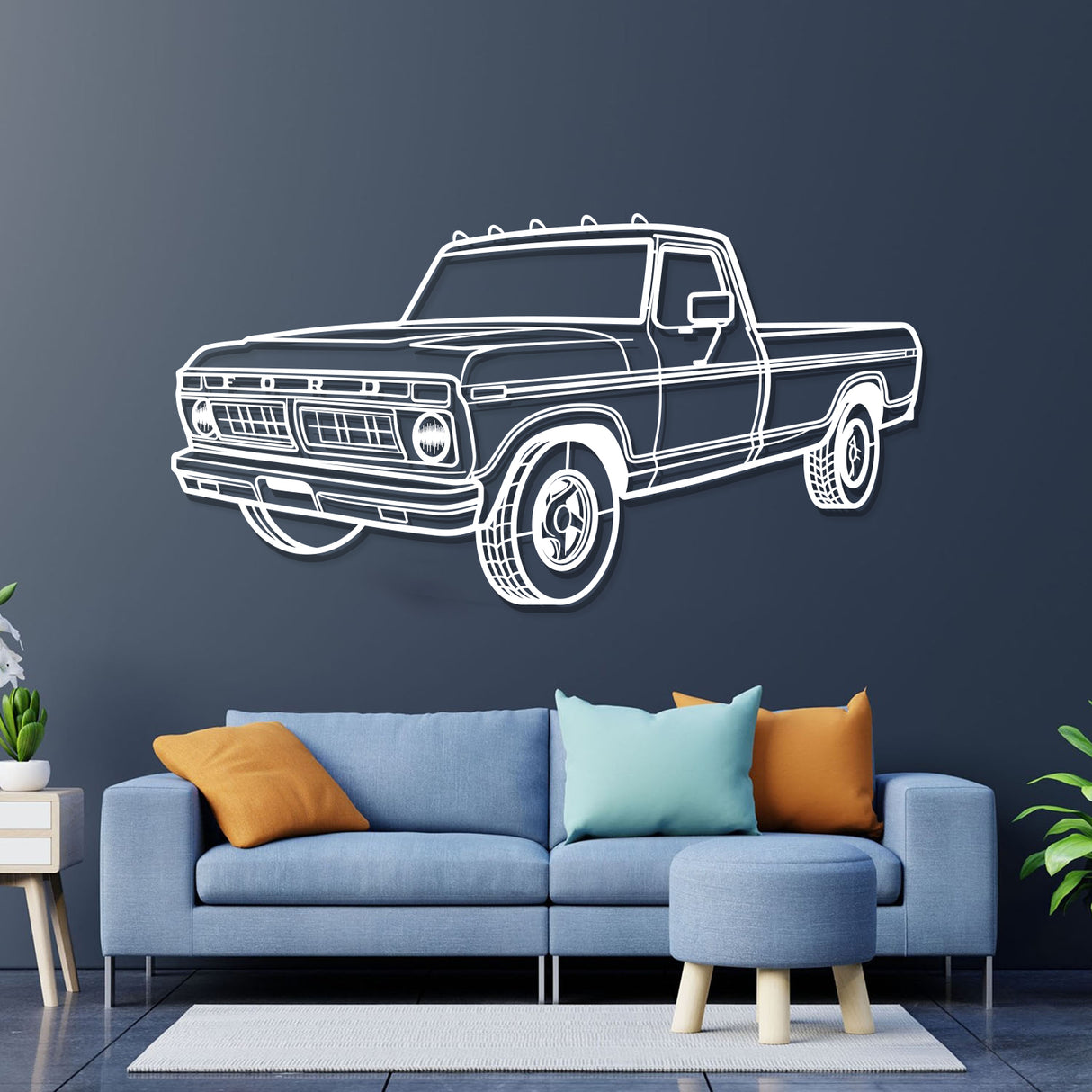 1975 F-150 Perspective Metal Car Wall Art - NC0439