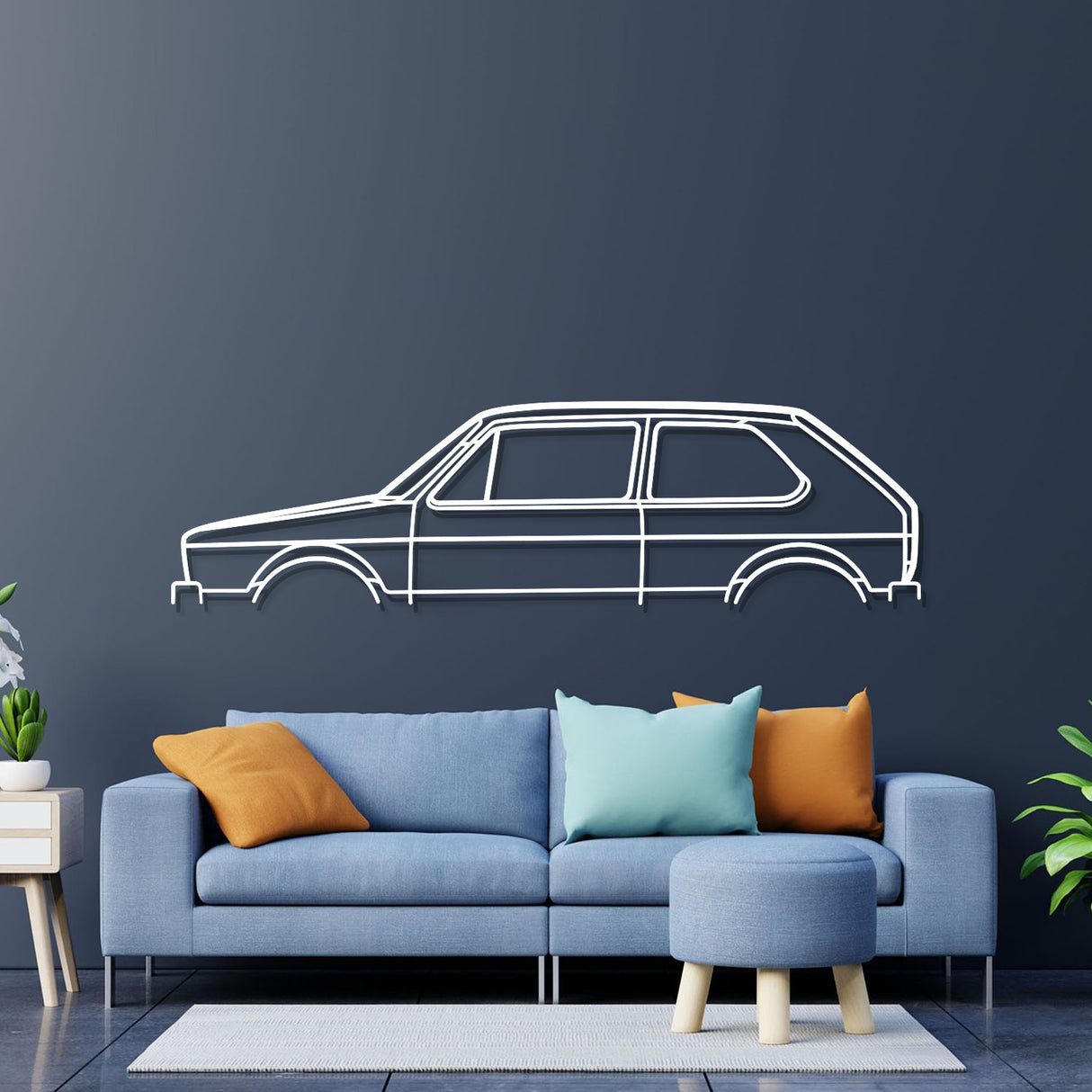 1980 Golf MK1 Classic Metal Car Wall Art - NC0189