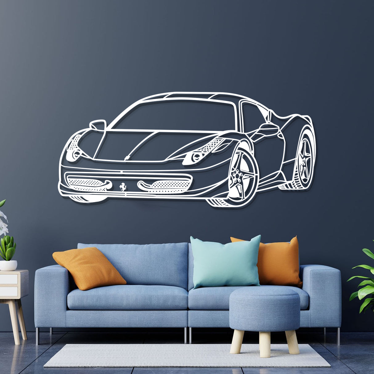 458 Italia Perspective Metal Car Wall Art - NC0437