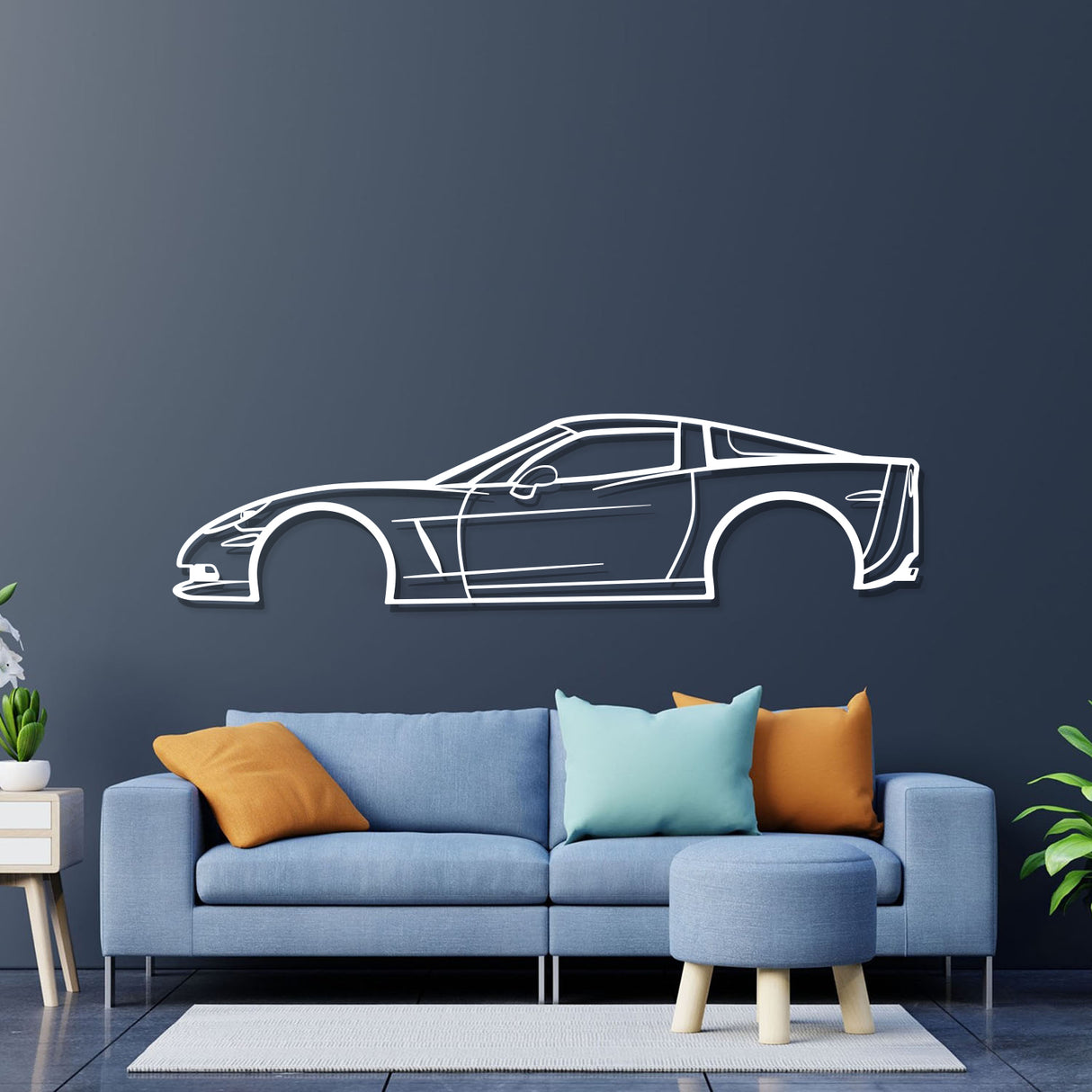 2007 Corvette Z06 Metal Car Wall Art - NC0342