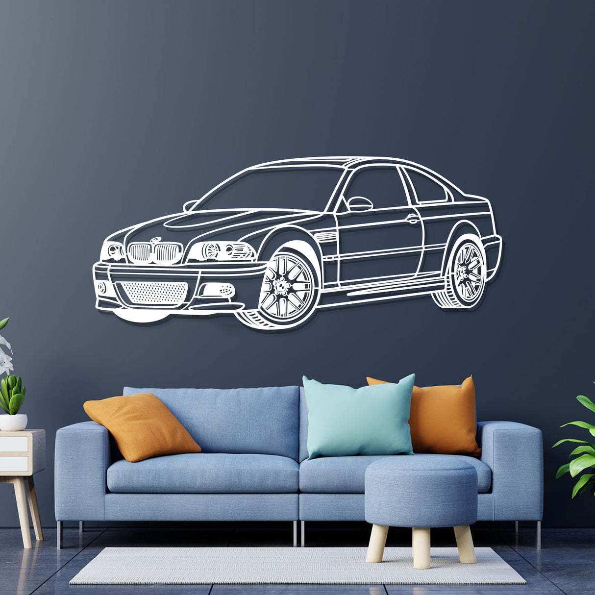 E46 Perspective Metal Car Wall Art - NC0432