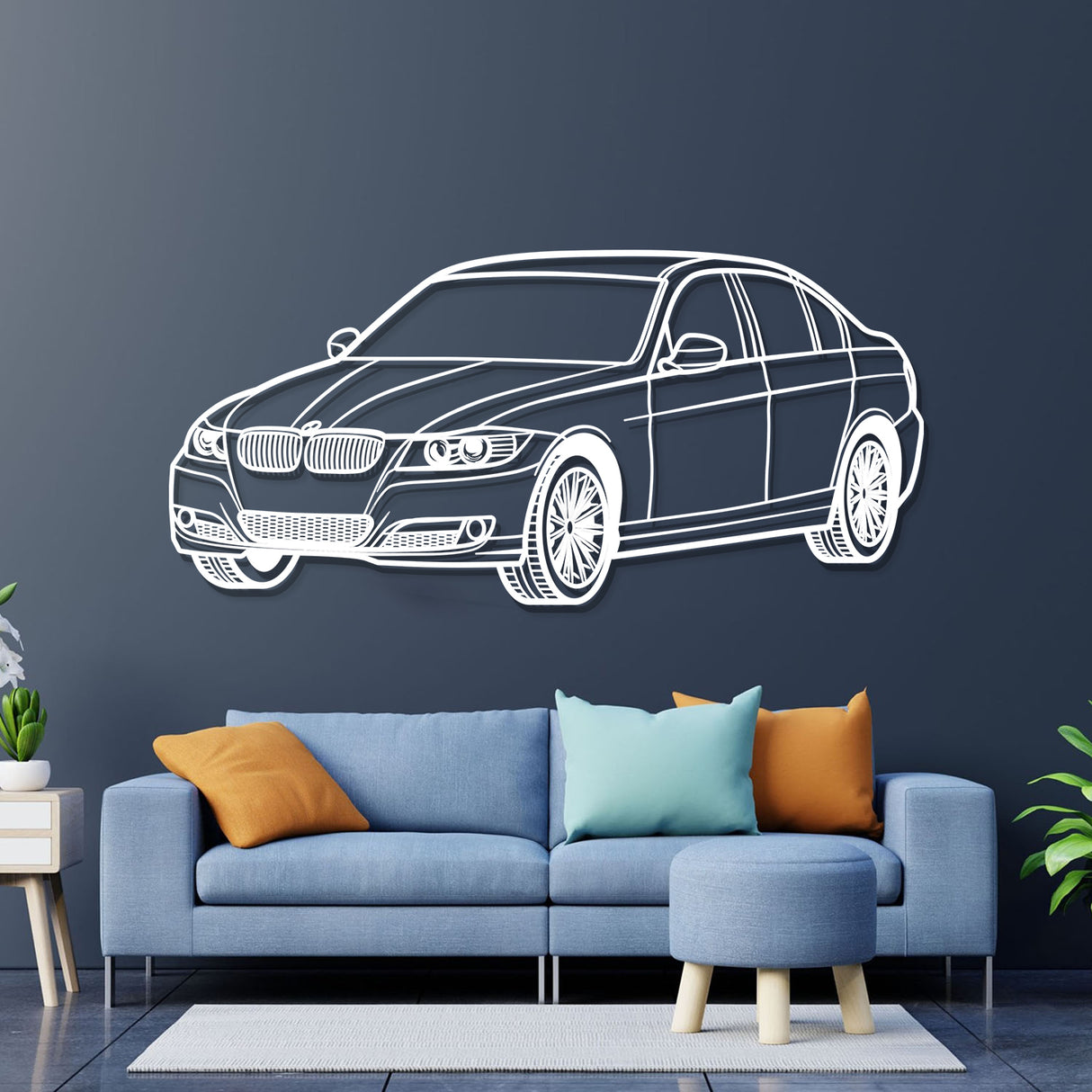 E90 Perspective Metal Car Wall Art - NC0429