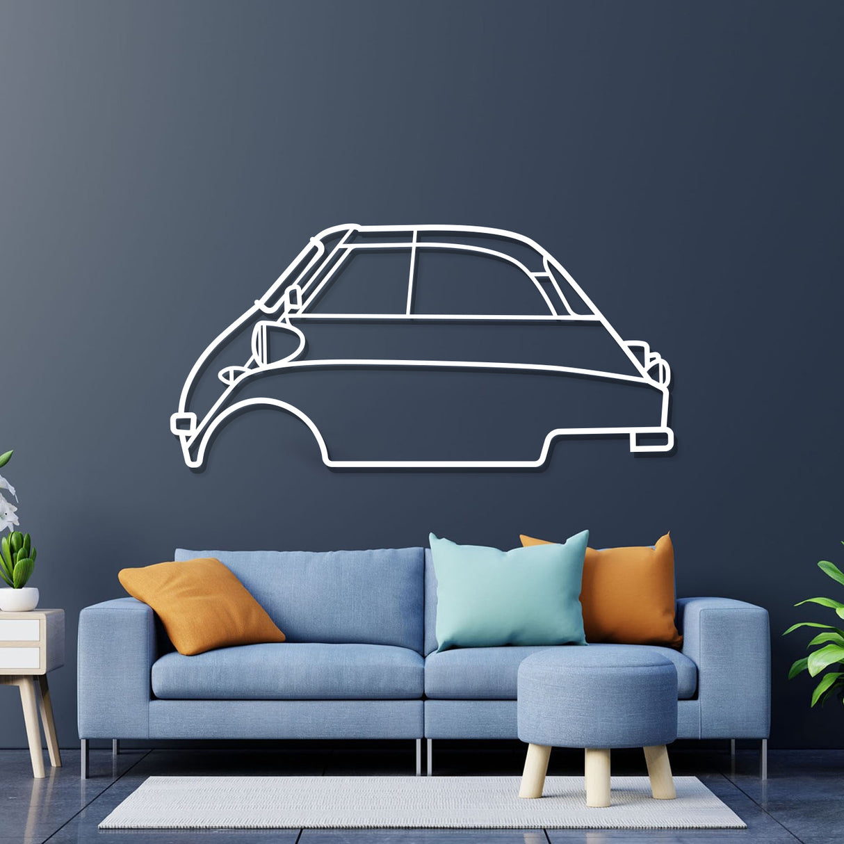 1957 Isetta 300 Export Metal Car Wall Art - NC0051