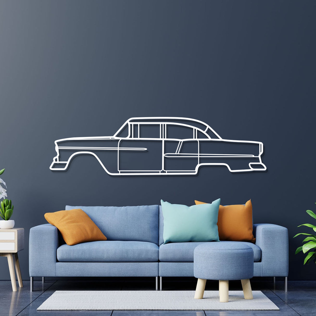 1955 Bel Air Metal Car Wall Art - NC0036