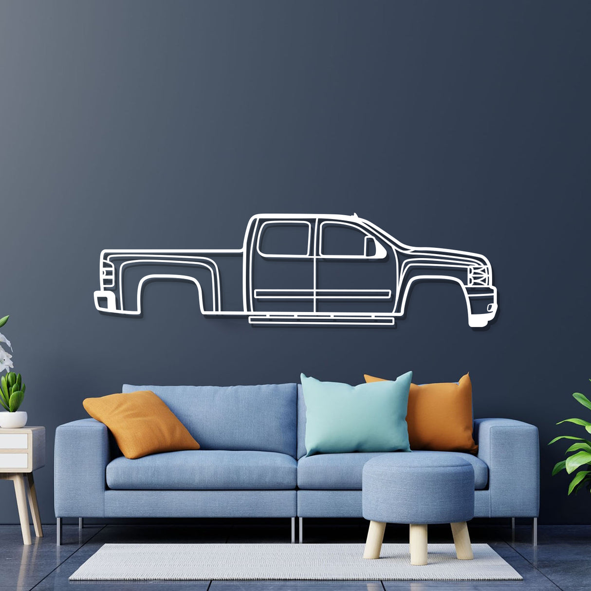 2007 Silverado 1500 2nd Gen Metal Car Wall Art - NC0350