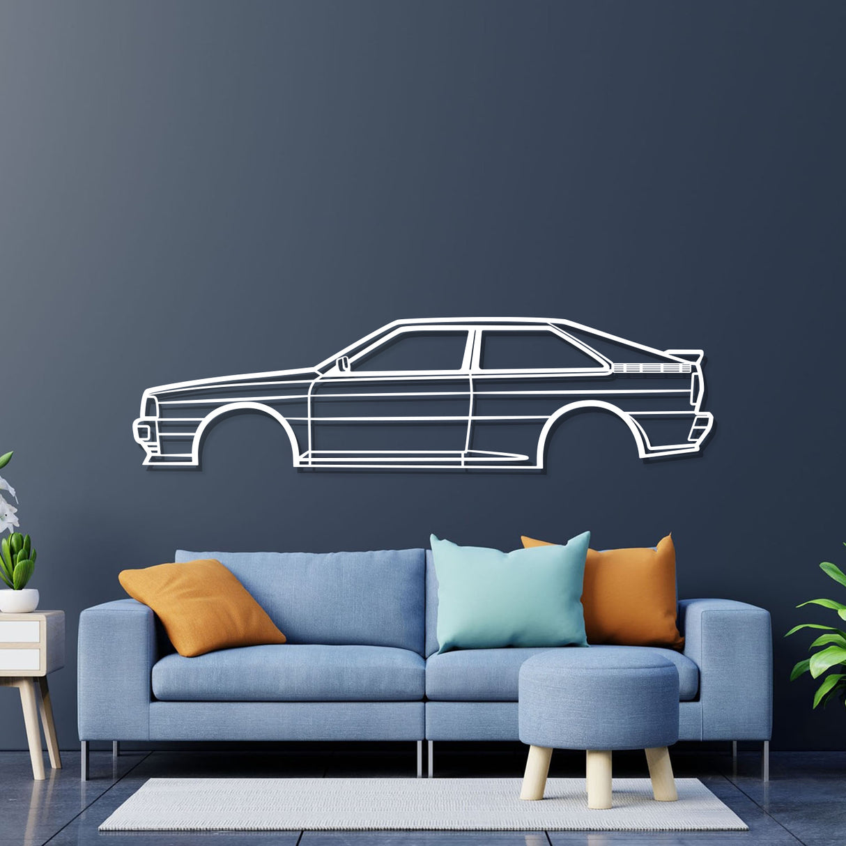 1990 Quattro Metal Car Wall Art - NC0230