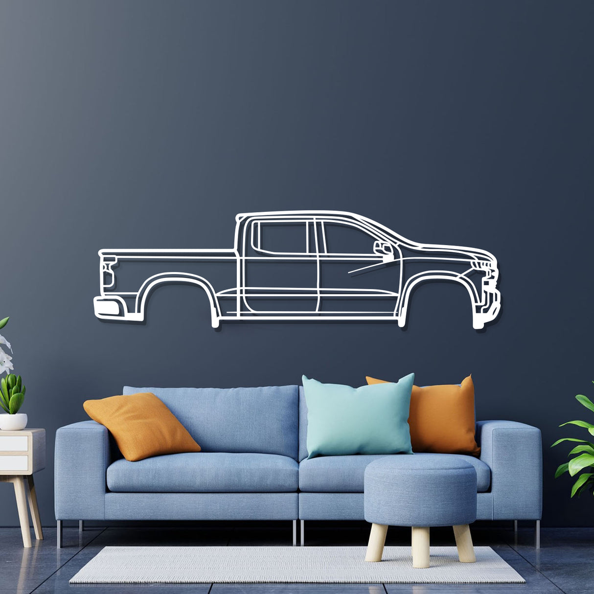 2019 Silverado 1500 4th Gen Metal Car Wall Art - NC0681