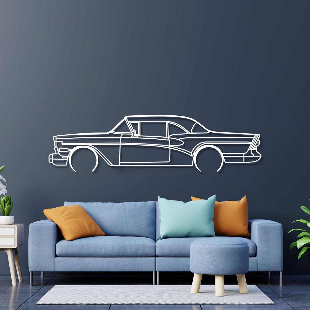 1957 Riviera Detailed Metal Car Wall Art - NC0052