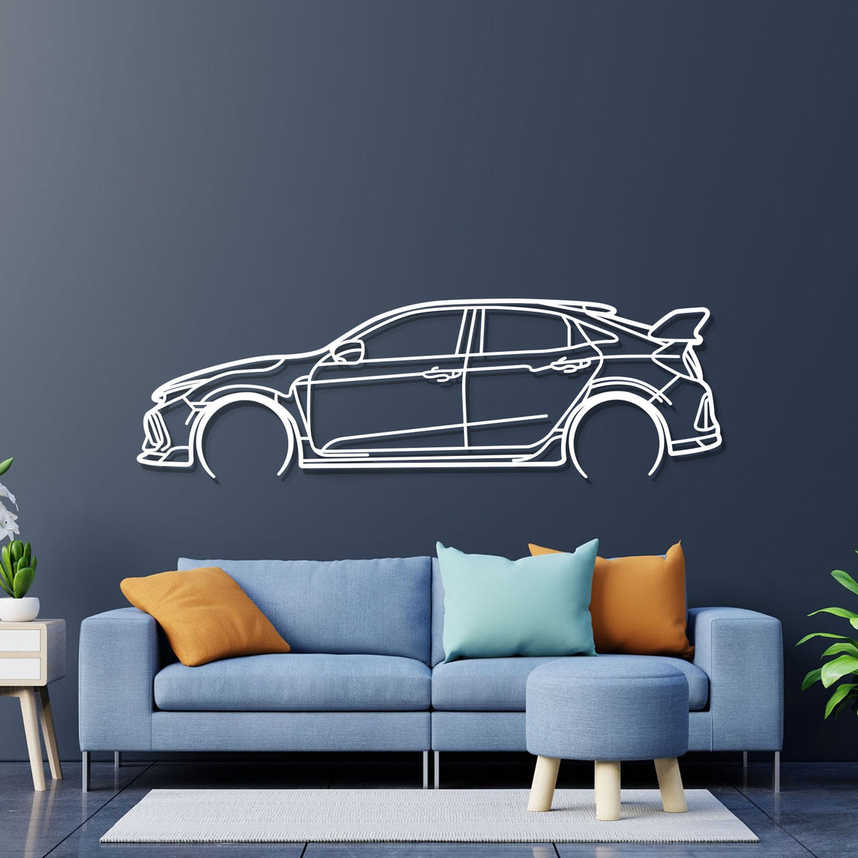 Civic Type-R FK8 Classic Metal Car Wall Art - NC0902