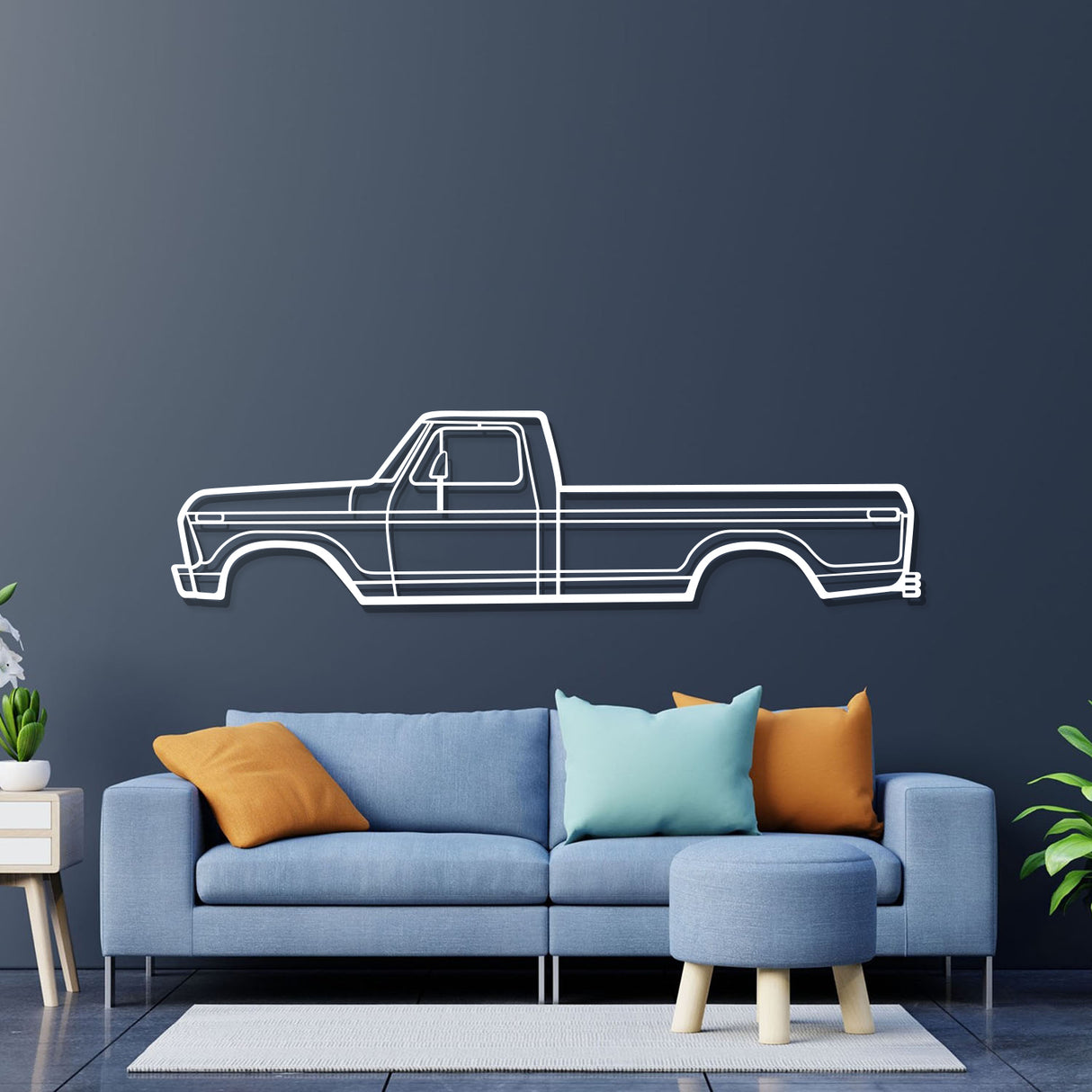 1975 F-150 6th Gen Metal Car Wall Art - NC0167