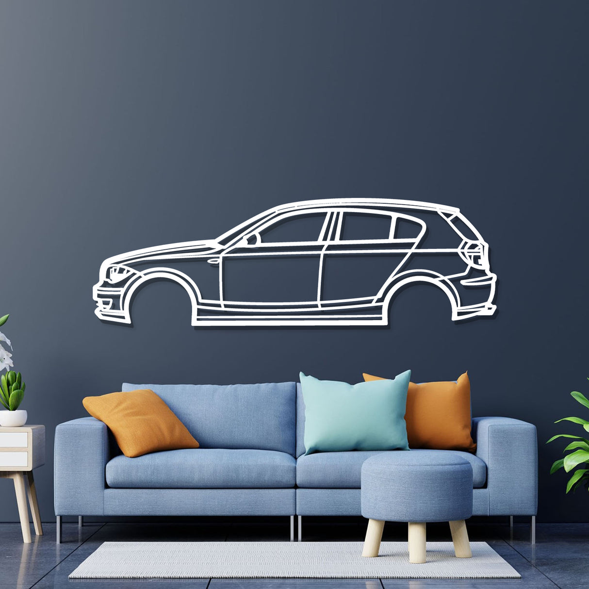 2009 1 SERIES E87 Hatchback Metal Car Wall Art - NC0379