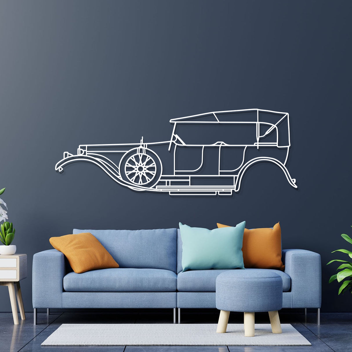 1907 Silver Ghost Metal Car Wall Art - NC0003