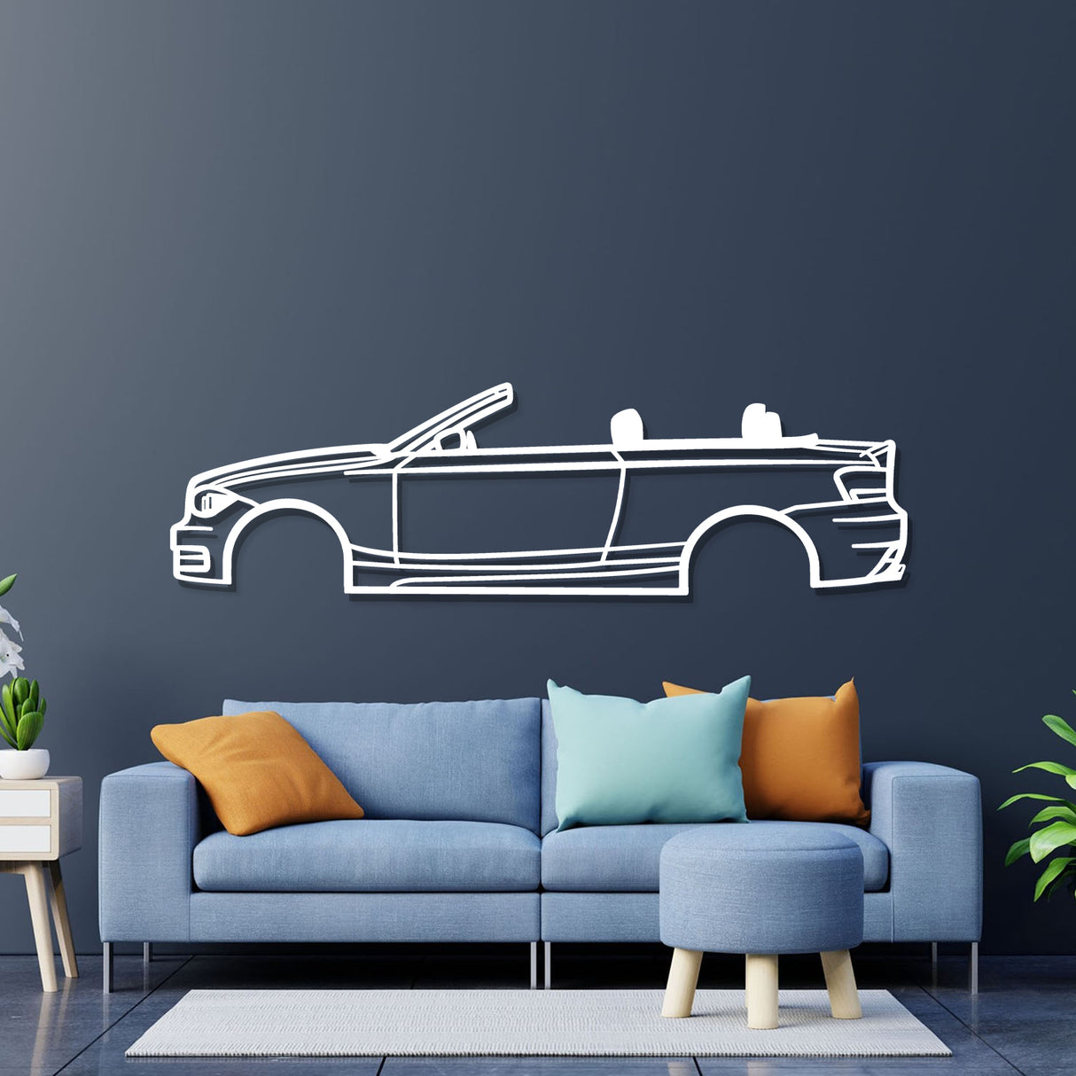 2009 E88 Convertible Metal Car Wall Art - NC0385