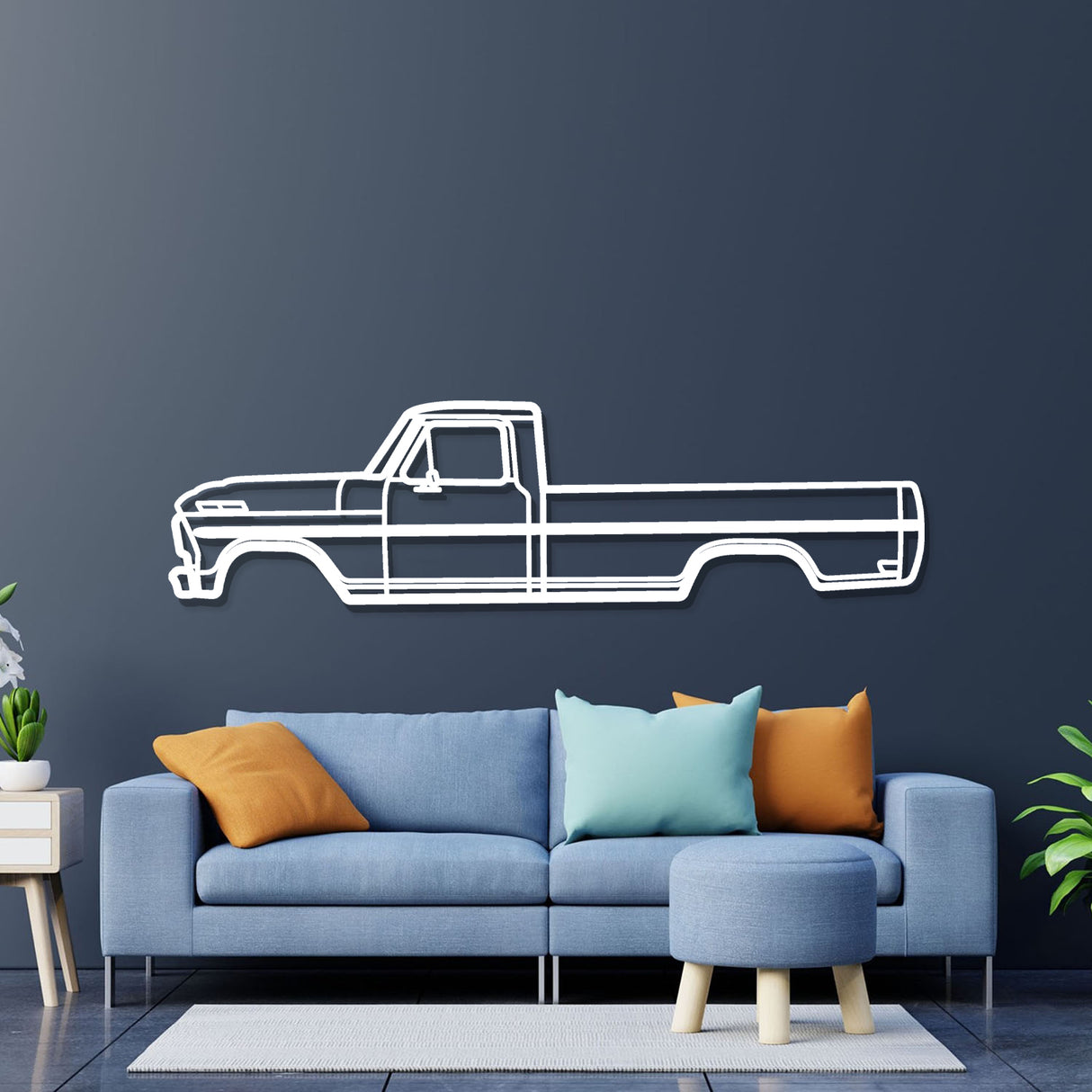 1968 F-100 Metal Car Wall Art - NC0501