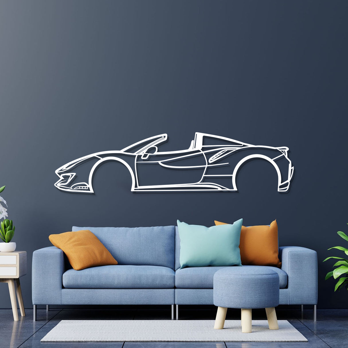 2019 488 Pista Spider Metal Car Wall Art - NC0642