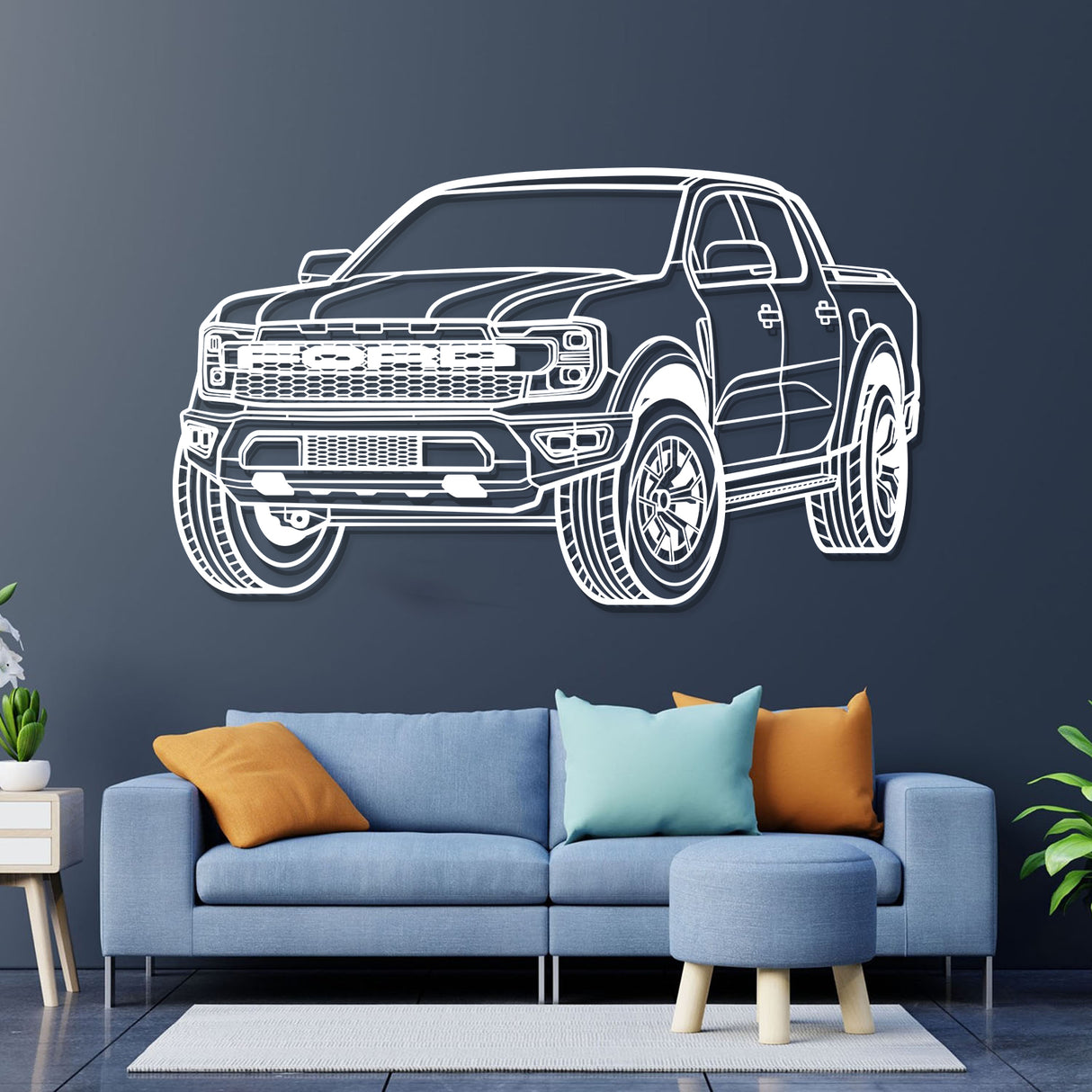 Raptor Perspective Metal Car Wall Art - NC0444