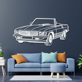 1976 W107 Convertible Perspective Metal Car Wall Art - NC0451