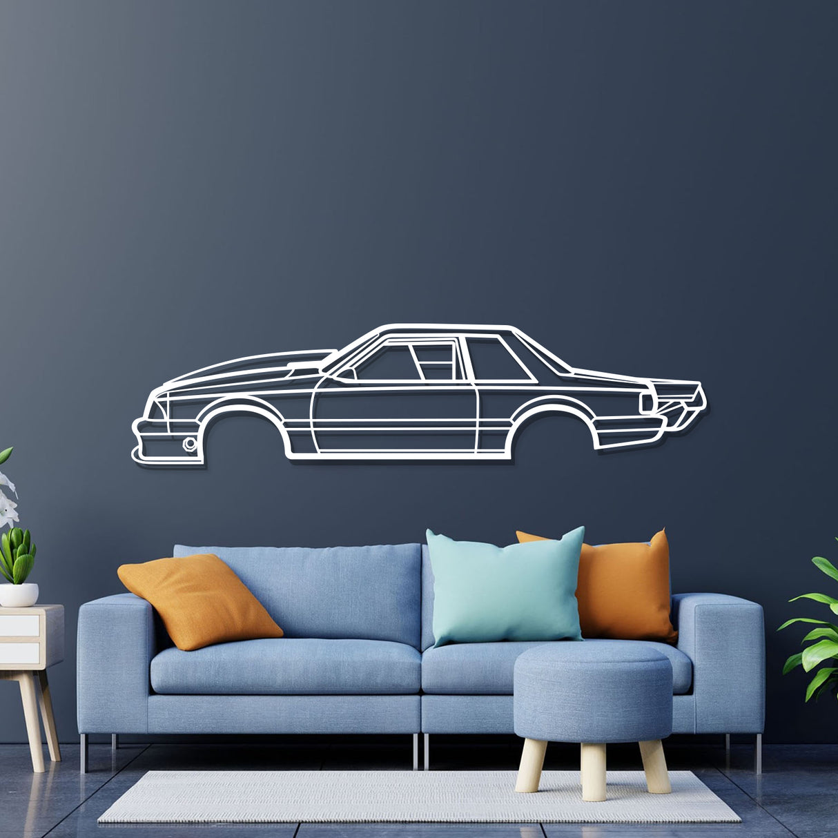 1989 Mustang Foxbody Drag Version Metal Car Wall Art - NC0224