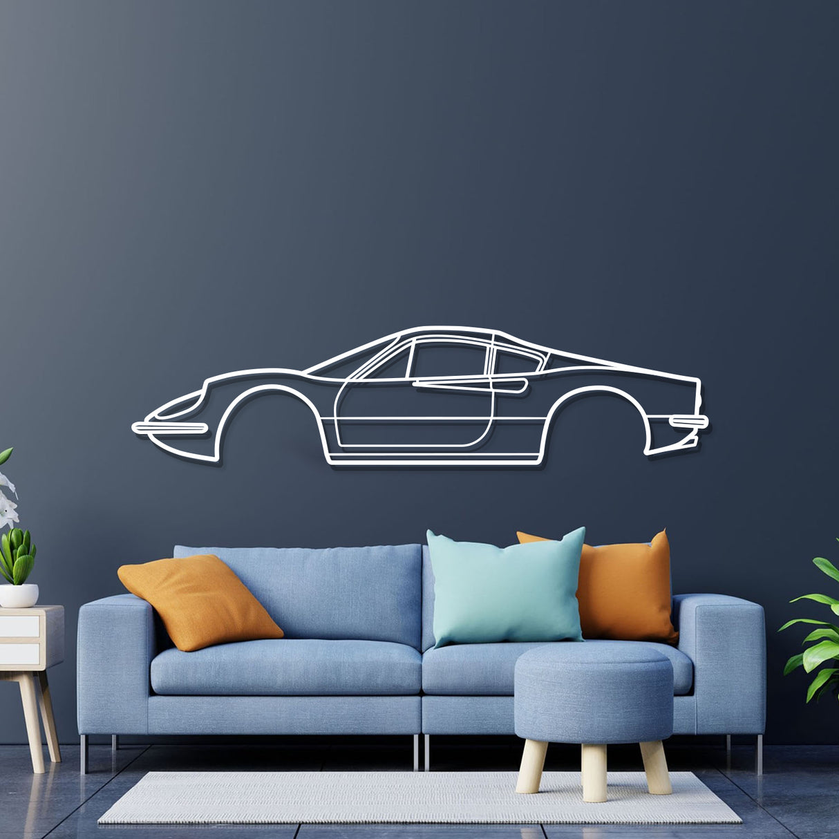 1969 Dino 246 GT Metal Car Wall Art - NC0121