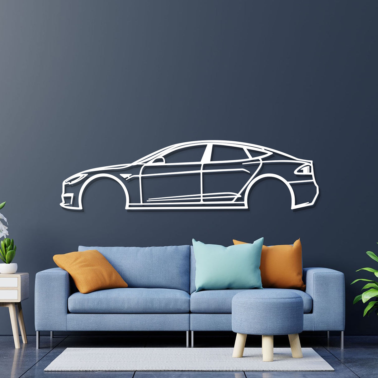 2022 Model S Metal Car Wall Art - NC0797