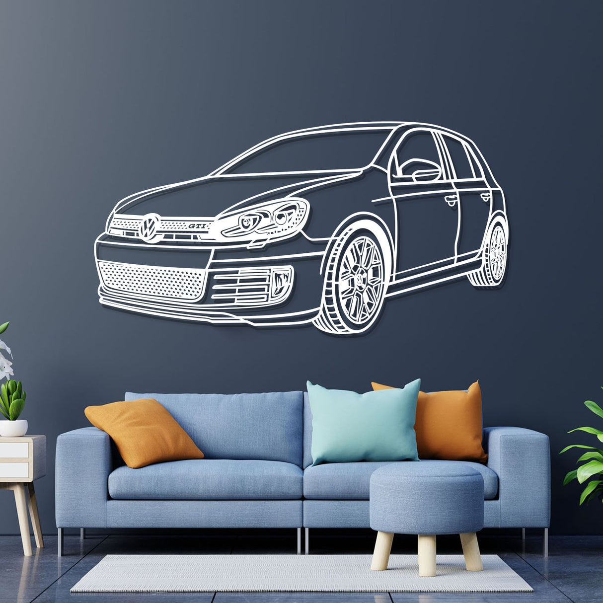 2011 Golf VI GTI Perspective Metal Car Wall Art - NC0465