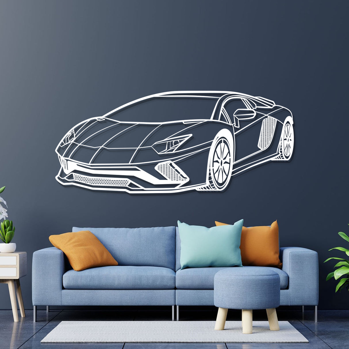 Aventador Perspective Metal Car Wall Art - NC0448