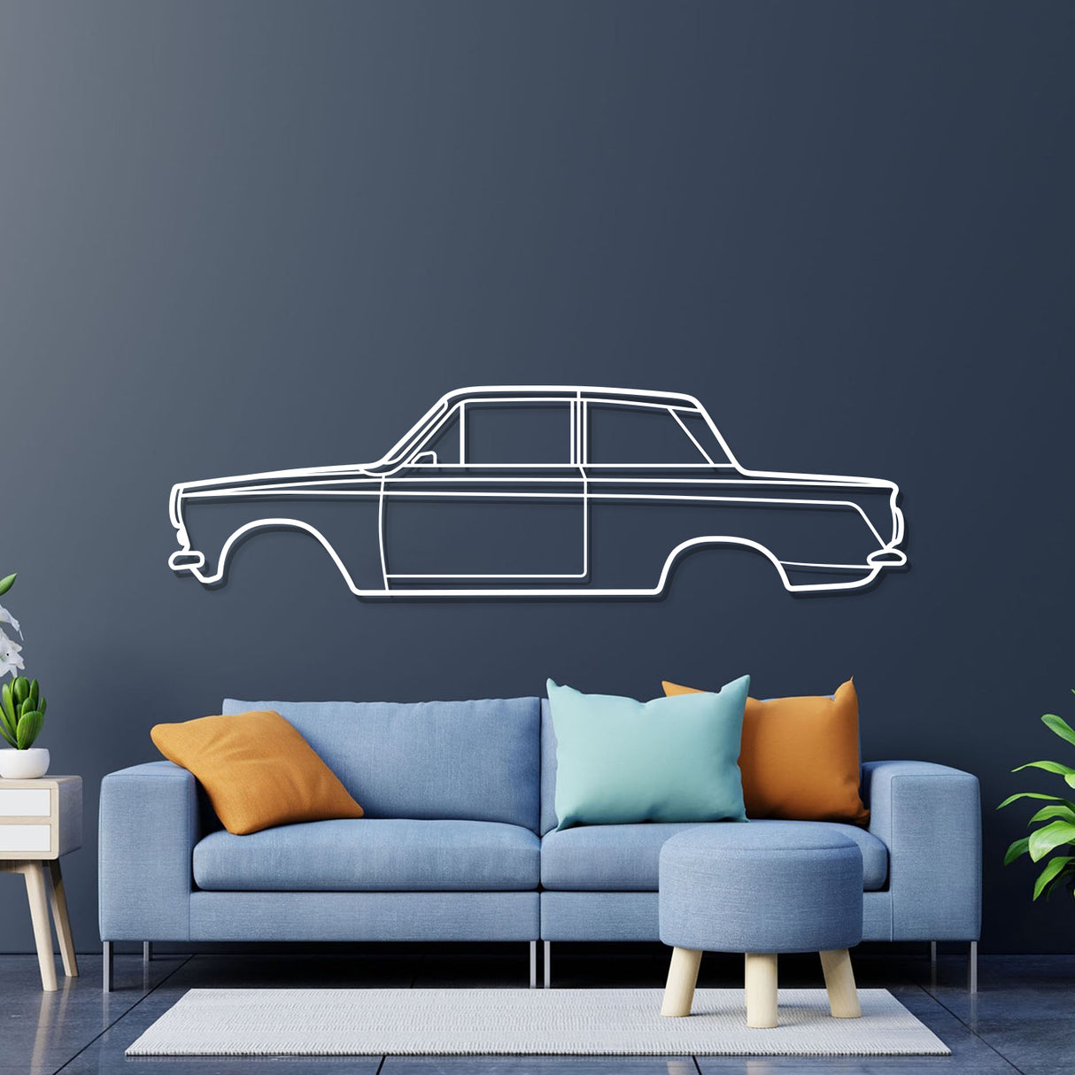 1966 Lotus Cortina Metal Car Wall Art -  NC0088