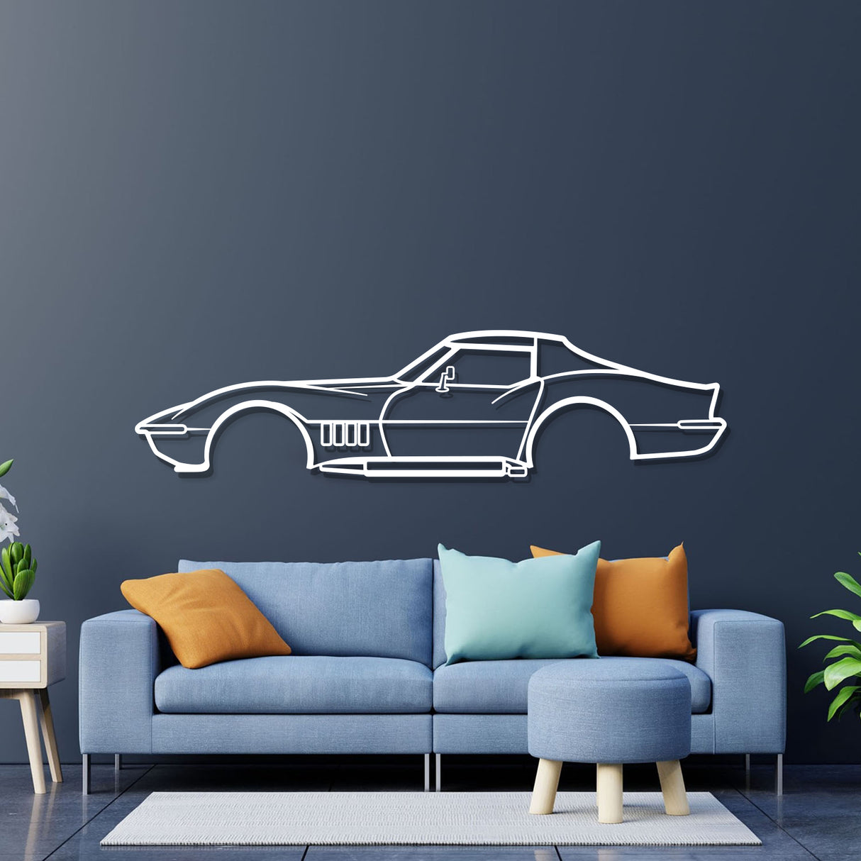 1969 Corvette Metal Car Wall Art - NC0119