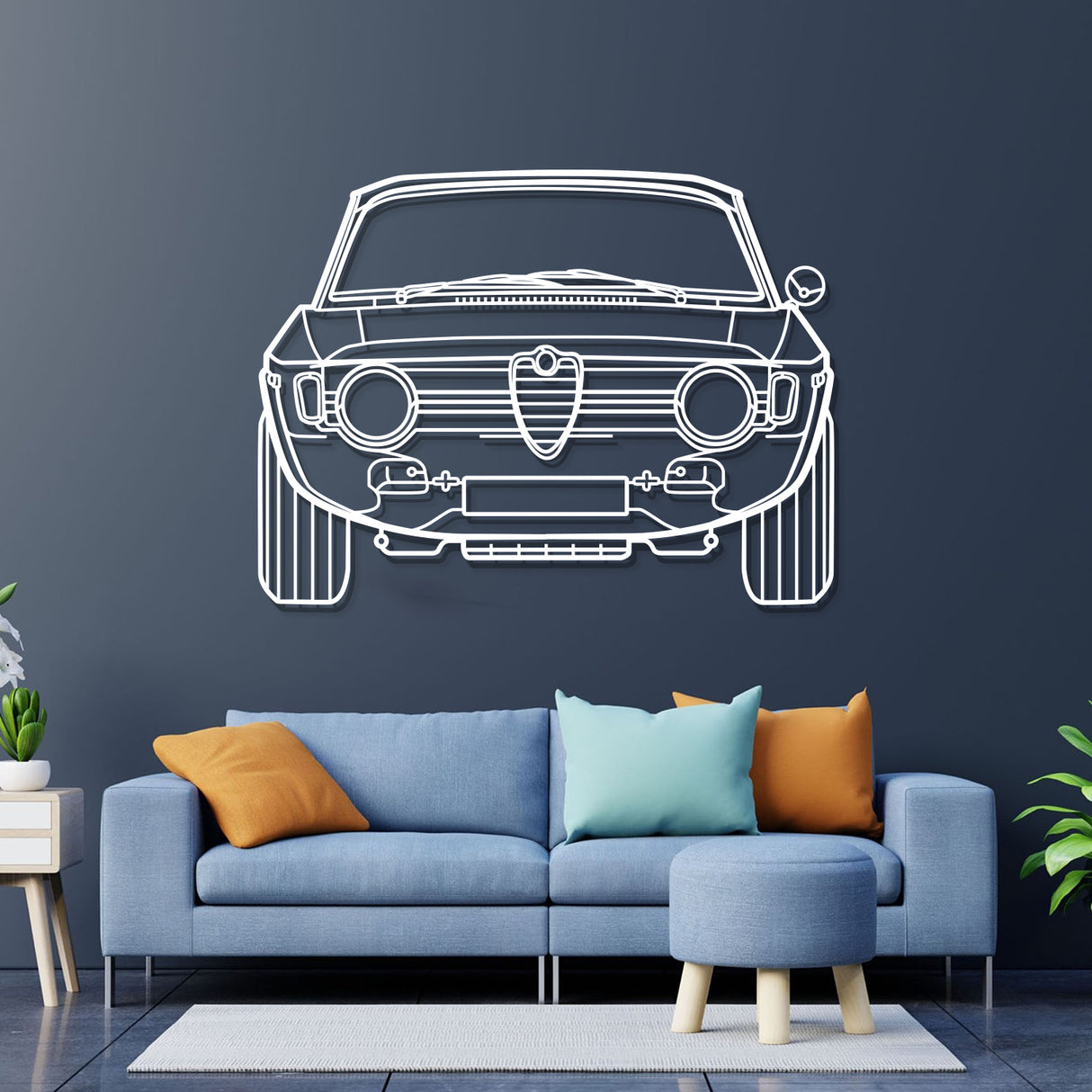 1967 Giulia Front Metal Car Wall Art - NC0092