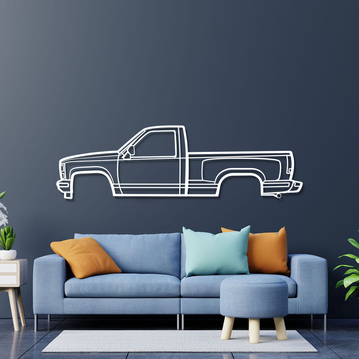 1988 K1500 Silverado Metal Car Wall Art - NC0218