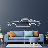 1968 Mustang Fastback Metal Car Wall Art - NC0111