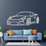 911 GT3 Model 991 Front Angle Metal Car Wall Art - NC0852