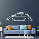 1966 Beetle Detailed Metal Car Wall Art - NC0081